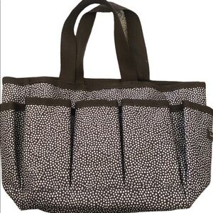 Thirty One Handbag Organizer Brown Polka Dot Holds All Your Goodies